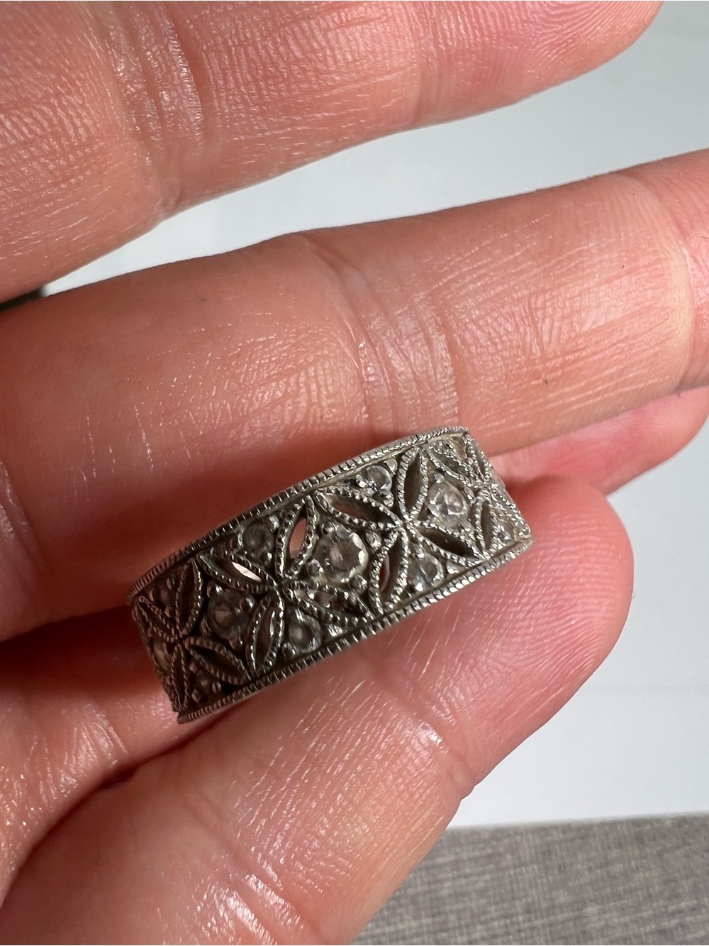 TACORI Sterling Silver Ornate Filigree Women's Band Ring